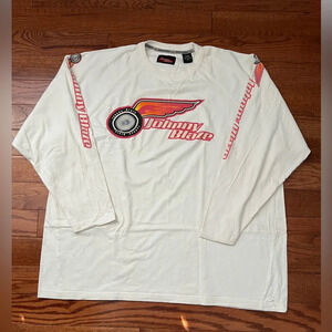 RARE- Vintage Johnny Blaze Men’s Long Sleeve Off White T-shirt Sz XXL